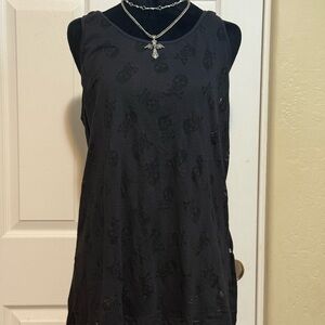 No Boundaries Black Skull Tank Top
